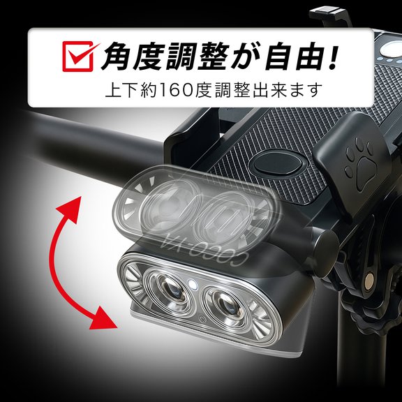 角度調整が自由!　タテヨコ180度に調整できます